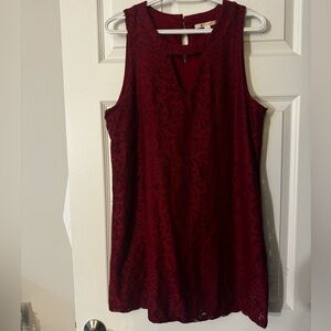 Miami Deep Red Lace Sleeveless dress